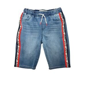 Levi's Big Boys' Stretch Logo-Tape Denim Jean Shorts, Blue, Size L